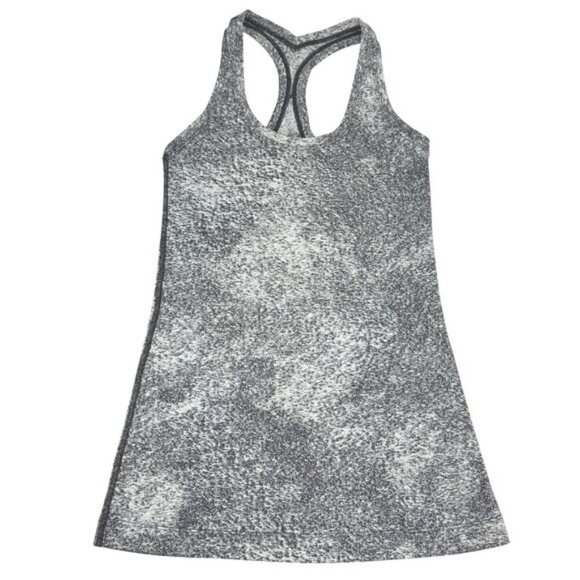 LULULEMON Cool Racerback II Sz 4 Luon Spray Jacquard White Black - Picture 4 of 7